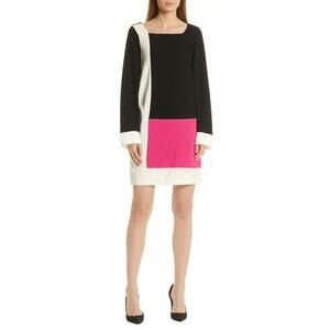 NWT INC International Concepts Womens Size 10 Black Pink White‎ Colorblock Dress